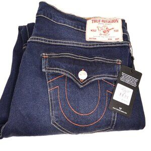 TRUE RELIGION Geno Men's Size 36X32 Blue Relaxed Slim Stretch Denim Jeans